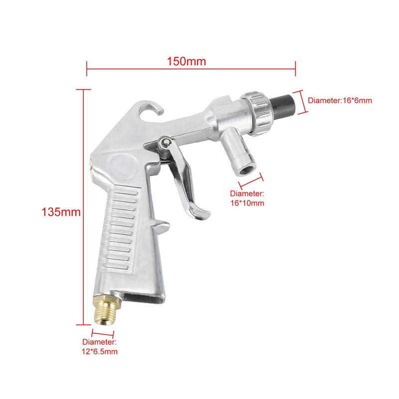YaeKoo Sandblaster Kit Air Siphon Feed Gun Nozzle Rust Remove Abrasive with 4Pcs Ceramic Nozzle Tips for Sandblast Cabinets - Image 3