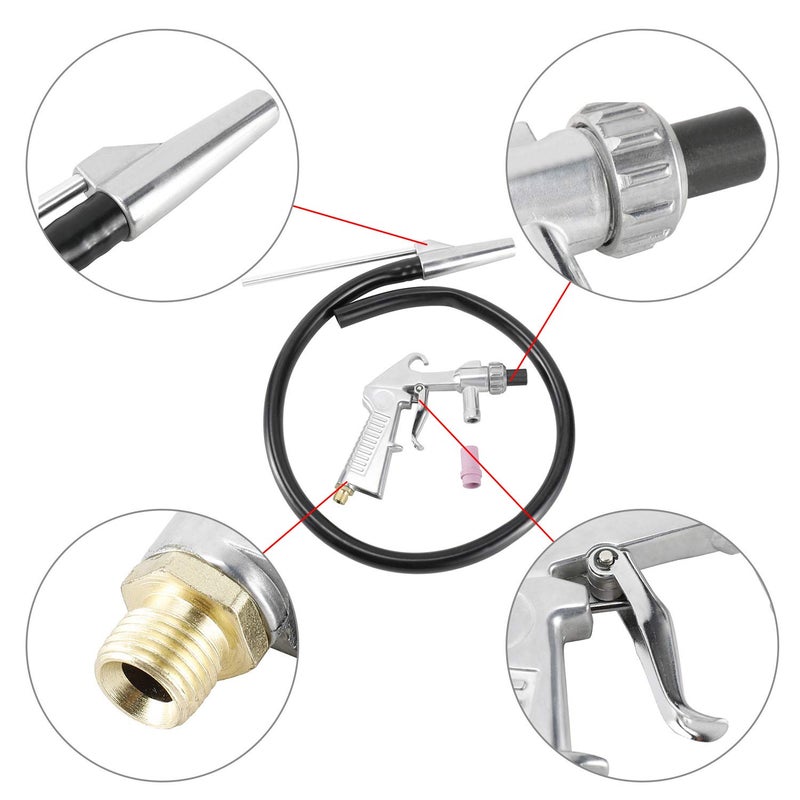 YaeKoo Sandblaster Kit Air Siphon Feed Gun Nozzle Rust Remove Abrasive with 4Pcs Ceramic Nozzle Tips for Sandblast Cabinets - Image 5