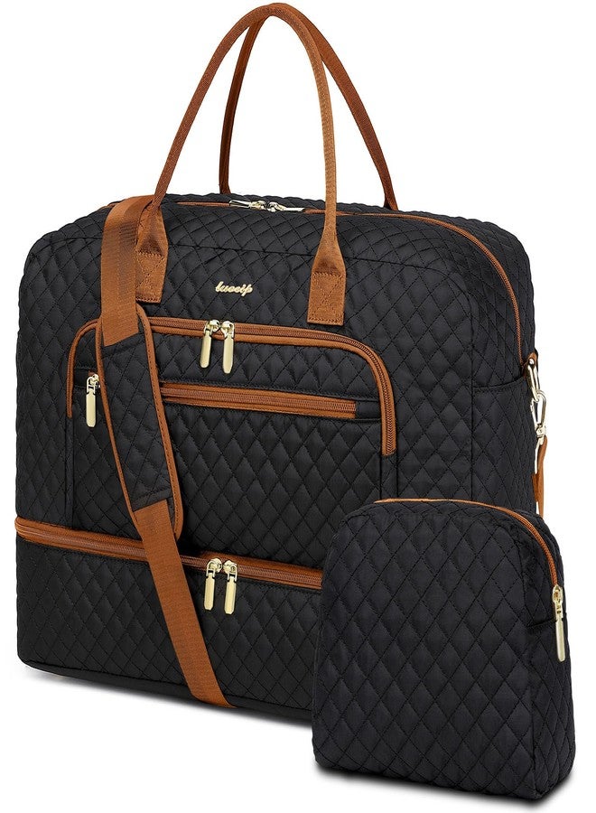 LUOCIP Travel Duffle Bag Weekender for Women - Carry-On Overnight Bag Personal Item Bag with Shoe Compartment & Wet Pocket Large Weekend Tote Bags with Toiletry Bag Hospital Bags for Labor and Delivery, - Image 1