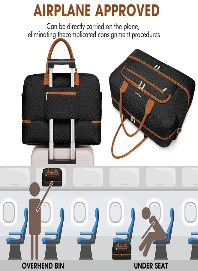 LUOCIP Travel Duffle Bag Weekender for Women - Carry-On Overnight Bag Personal Item Bag with Shoe Compartment & Wet Pocket Large Weekend Tote Bags with Toiletry Bag Hospital Bags for Labor and Delivery, - Image 5