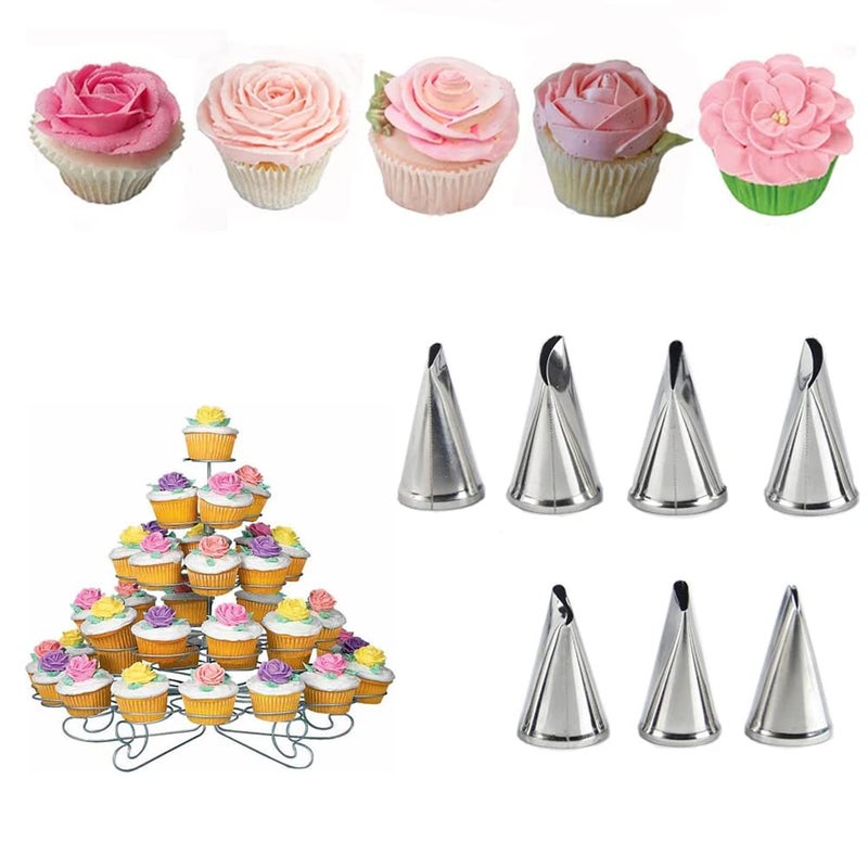 Rose Petal Piping TipsFlower Icing Piping Nozzles Tips Set for Frosting Pastry Cake Decorating Tools7 Pcs