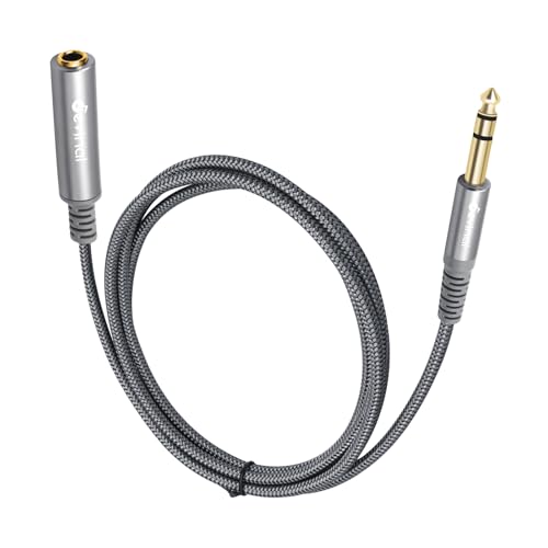Devinal 1/4 inch Headphone Extension Cable, 6.35mm TRS Male to Female Stereo Cord, Quarter Inch Guitar Cable Extender, 6ft (2 Meters) - Image 1