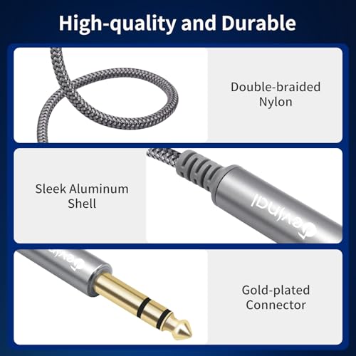 Devinal 1/4 inch Headphone Extension Cable, 6.35mm TRS Male to Female Stereo Cord, Quarter Inch Guitar Cable Extender, 6ft (2 Meters) - Image 3