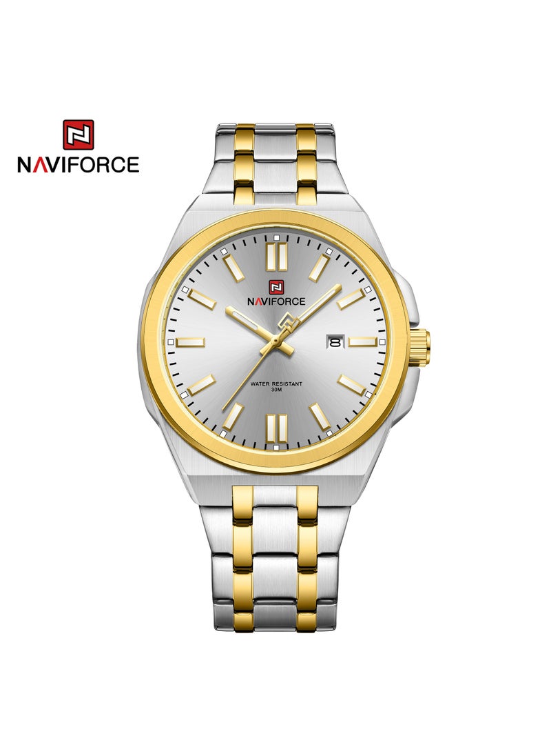 NAVIFORCE - Two Tone Stainless Steel Analog Watch with Date Display - Image 1