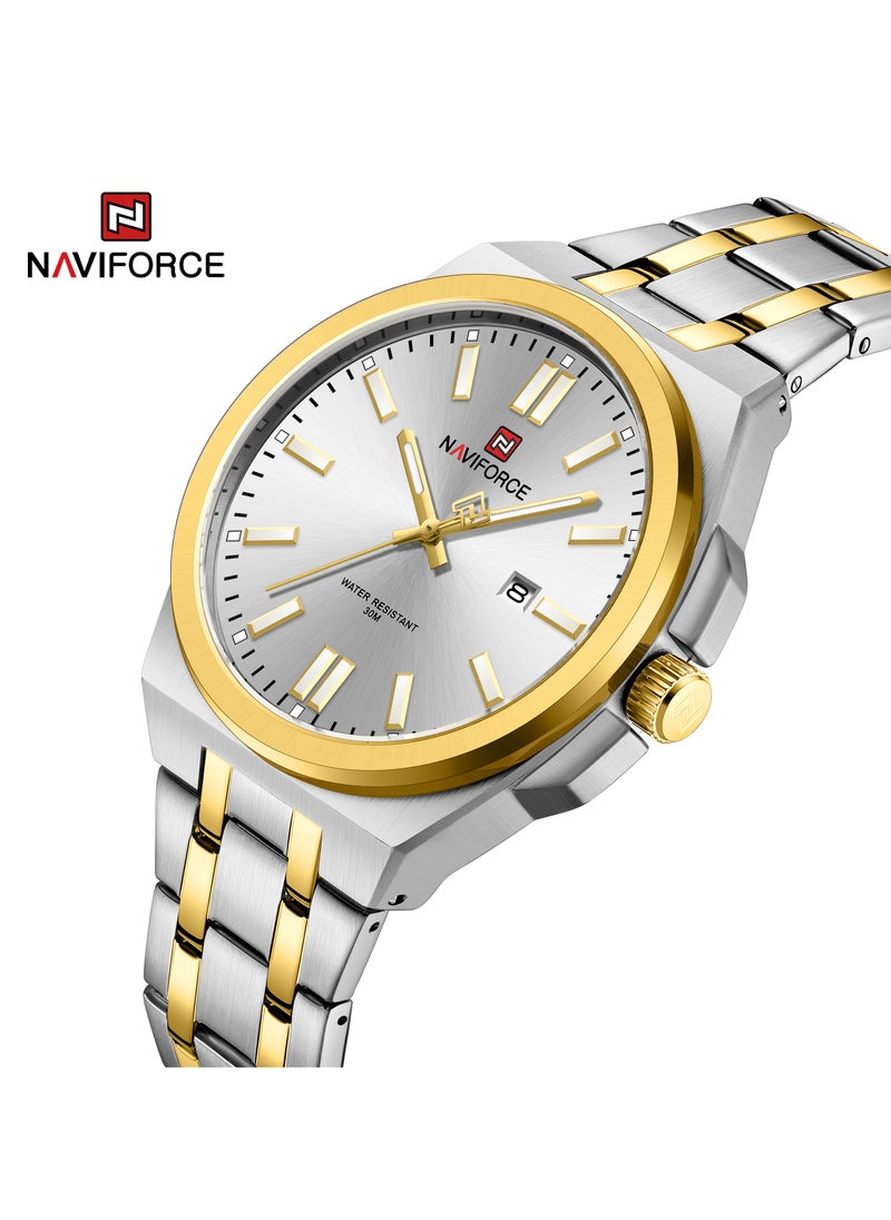 NAVIFORCE - Two Tone Stainless Steel Analog Watch with Date Display - Image 1