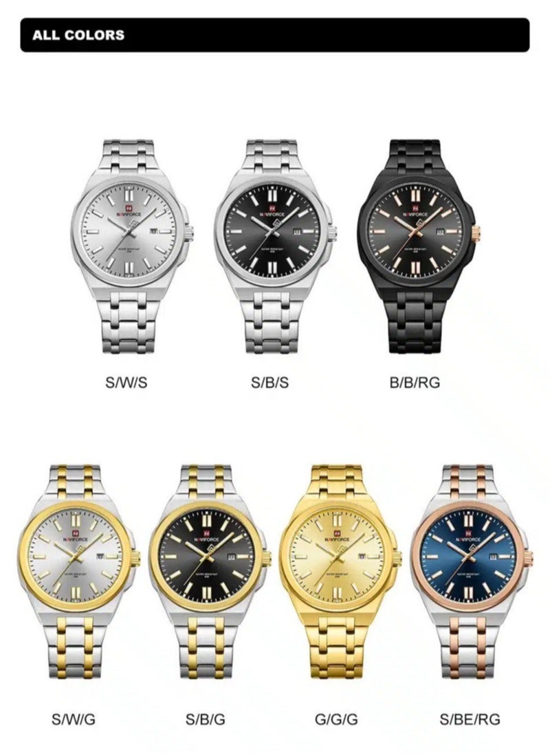 NAVIFORCE - Two Tone Stainless Steel Analog Watch with Date Display - Image 1