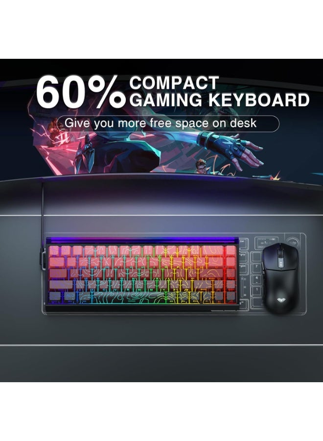 AULA Hero 68 HE 60% Gaming Keyboard Wired, Hall Effect Magnetic Sea King Switch Keyboard with 8K Hz Polling Rate, Side Printed PBT Keycaps, RGB Neon Light Box, Customizable Web Software for PC/Mac Gamers  - Image 3