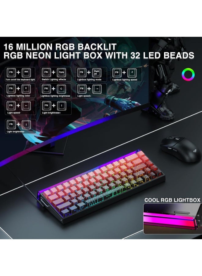 AULA Hero 68 HE 60% Gaming Keyboard Wired, Hall Effect Magnetic Sea King Switch Keyboard with 8K Hz Polling Rate, Side Printed PBT Keycaps, RGB Neon Light Box, Customizable Web Software for PC/Mac Gamers  - Image 5