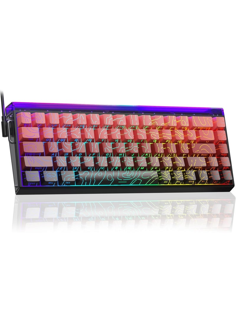 AULA Hero 68 HE 60% Gaming Keyboard Wired, Hall Effect Magnetic Sea King Switch Keyboard with 8K Hz Polling Rate, Side Printed PBT Keycaps, RGB Neon Light Box, Customizable Web Software for PC/Mac Gamers  - Image 2