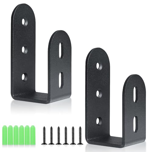 Riuog Door Security bar , Heavy Duty Door Barricade Brackets for 2 x 4 Lumber,Open Bar Holder Steel U Bracket fit for Indoor,Outdoor Door Security(2 Pack) - Image 1