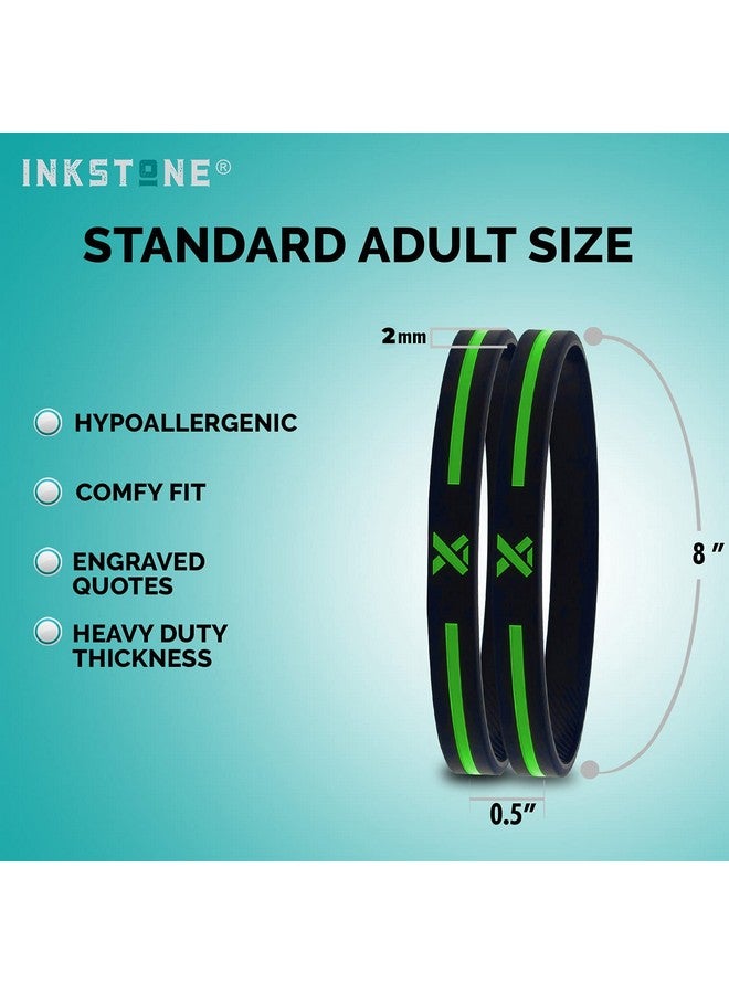 Inkstone Green Awareness Ribbon Silicone Bracelets (12Pack) Wholesale Pack Of 1 Dozen Unisex Wristbands… - Image 5