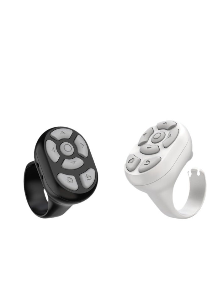 2023 Charging Bin Ring Shake Voice Remote Controller Short Video Mobile Phone Page Flip Praise Fast Hand Photo Shake Voice-Color:[classic Five-button Ring] White  - Image 5
