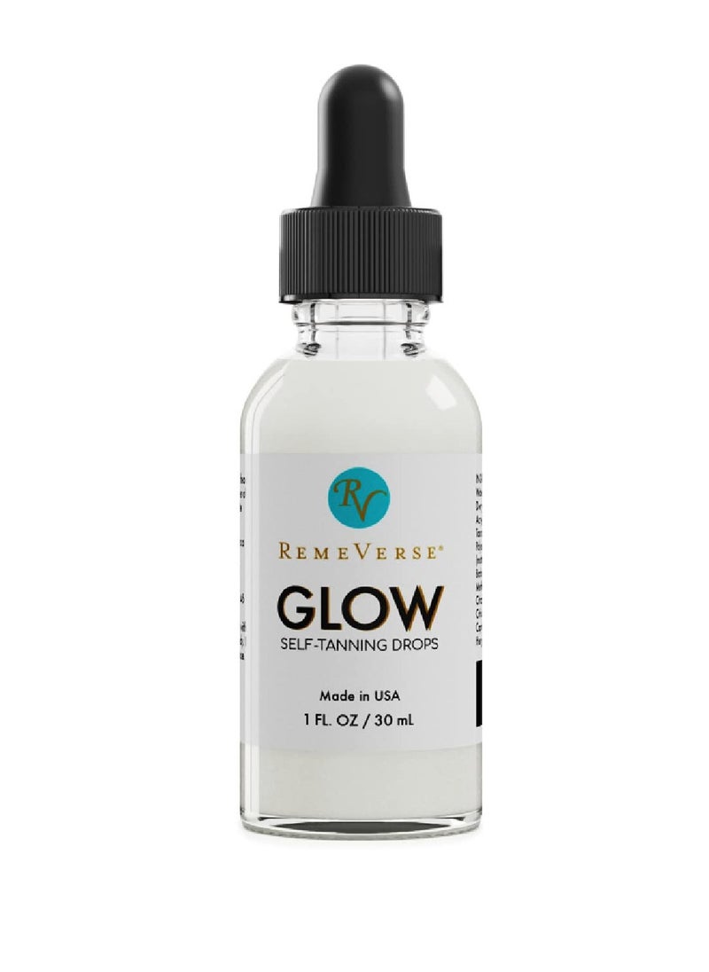 RemeVerse - Glow Self-Tanning Drops with Aloe: Sunless Tanner for a Sun-Kissed Glow. Control Your Results by Adding Drops to Your Own Moisturizer, for Face & Body - Buildable Color 1FL Oz - Image 1