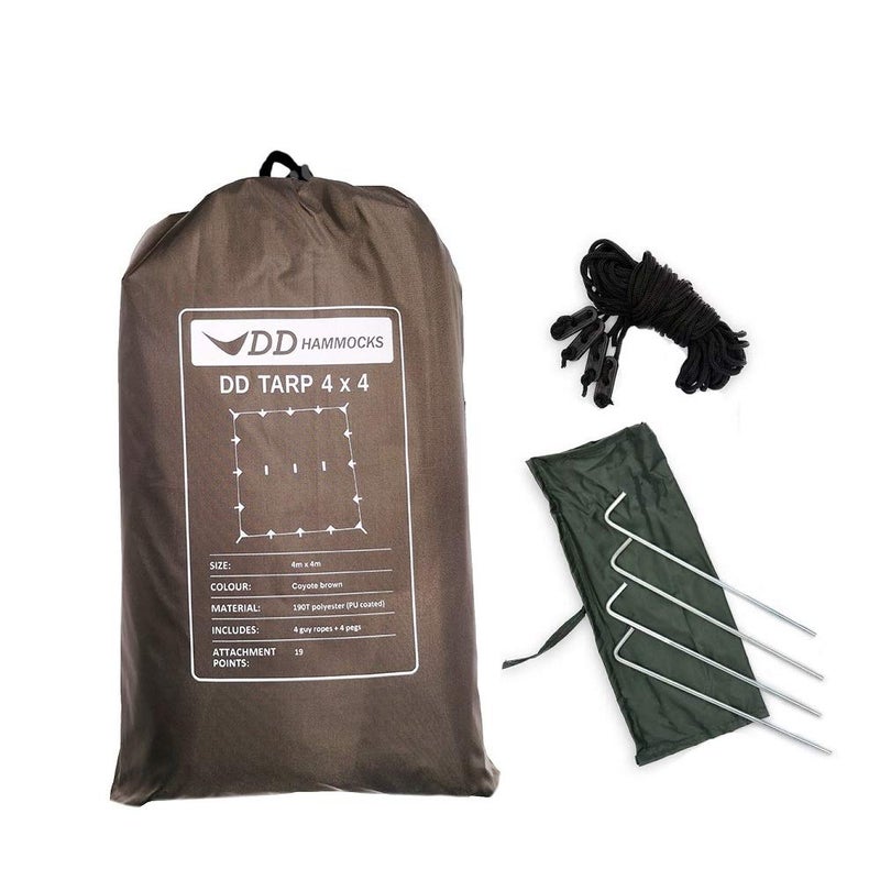 DD HAMMOCKS DD Hammocks  DD Tarp 4x4  Coyote Brown 13ft x 13ft 