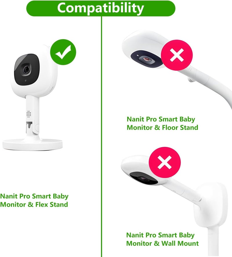 wochel Adjustable Baby Monitor Wall Mount Compatible with Nanit Pro Smart Baby Monitor  Flex Stand Baby Camera Wall Mount with Perfect View Angle and Easy to Install - Image 2