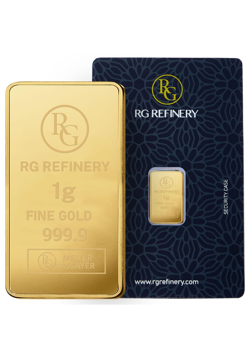 ار جي  ريفاينري Rafmoh Gold 1 جرام سبيكة ذهب 24 قيراط بتصميم RG - 1 جرام سبيكة ذهب 24 قيراط 999.9 نقاء - Image 1