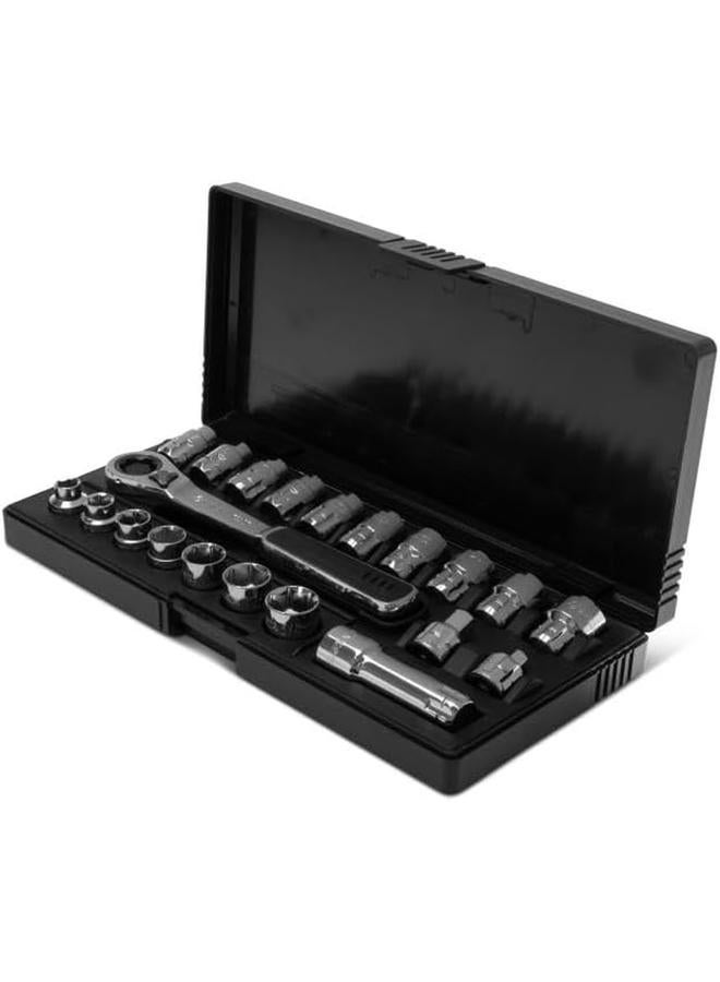 Sata 21 Piece Pass Thru Socket Set 3 8 Inch Drive Metric Sae Sizes With A Professional Pass Thru Design And A Black Storage Case St09134Sj - Image 3