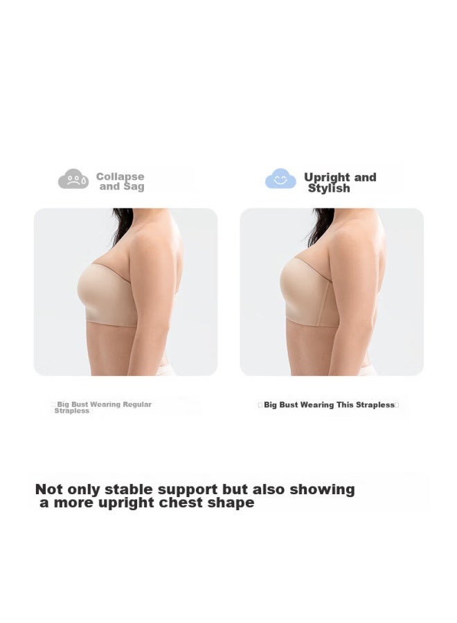 LUCKMEEY Xingmian Large Breast Strapless Bra For Women, Push-up, Bandeau, Lift, Anti-sag, Seamless, Invisible, Anti-slip, Tube Top, Plus Size Brassiere - Image 2