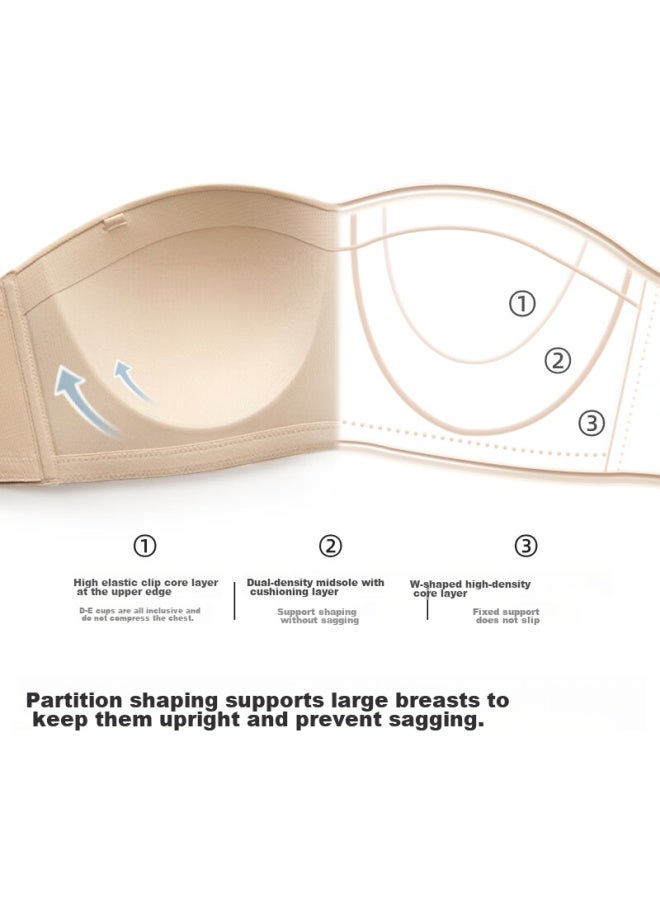 LUCKMEEY Xingmian Large Breast Strapless Bra For Women, Push-up, Bandeau, Lift, Anti-sag, Seamless, Invisible, Anti-slip, Tube Top, Plus Size Brassiere - Image 4