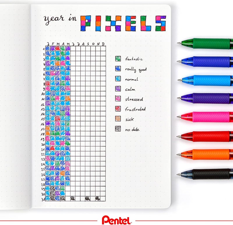 بنتل Pentel EnerGel-X قلم جل سائل قابل للسحب، حجم الطرف 0.7 مم، أزرق فيروزي - Image 5