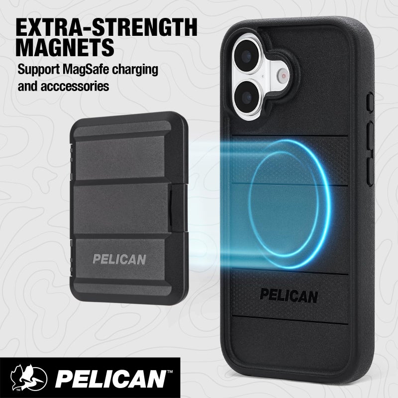 Pelican Protector iPhone 17 Case [Compatible with MagSafe] Rugged Magnetic Phone Case with 16ft Military-Grade Drop Protection - Heavy Duty Phone Cover for iPhone 17 - Black - Image 4