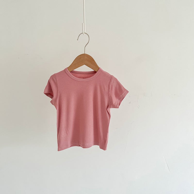 [Town Store Treasure] Children'S Short-Sleeved T-Shirt Boys' Bottoming Shirt Baby Top Girls' Modal T-Shirt Summer - Image 1