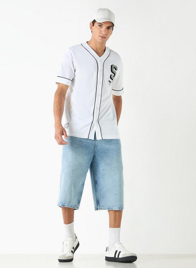 Starter Regular Fit Printed V-neck Shirt - Image 2