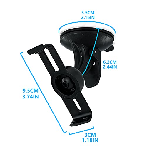 EKIND Car Windscreen Windshield Suction Cup Mount Holder Cradle Compatible for Garmin GPS Nuvi 14xx Series(1400 1410 1450 1450T 1455 1450LM 1450LMT 1460 1490 1490T 1490LMT 1495LMT) Black - Image 2