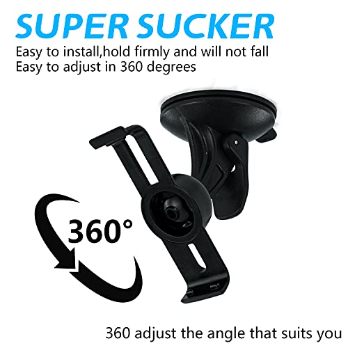 EKIND Car Windscreen Windshield Suction Cup Mount Holder Cradle Compatible for Garmin GPS Nuvi 14xx Series(1400 1410 1450 1450T 1455 1450LM 1450LMT 1460 1490 1490T 1490LMT 1495LMT) Black - Image 3