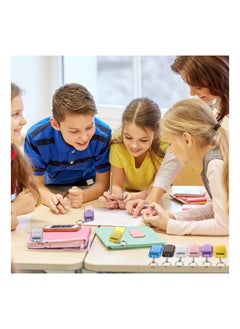 ماركة غير محددة 6 Pcs Mini Pocket Calculator Key Ring for Kids -  8 Digit Electronic Keychain for School, Home  Office - Portable Tiny Clear Flip Design  - Image 3