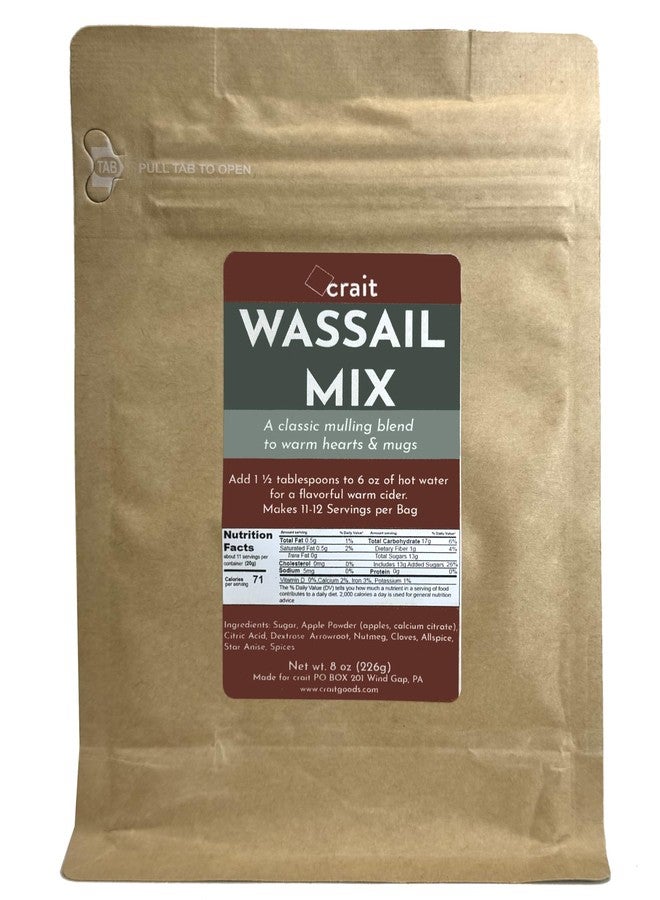 crait Classic Wassail Drink Mix, Christmas Wassail Spiced Cider Mix, Winter Apple Cider Mulling Blend Drink, Instant Mulling Spice 8 Ounce - Image 1