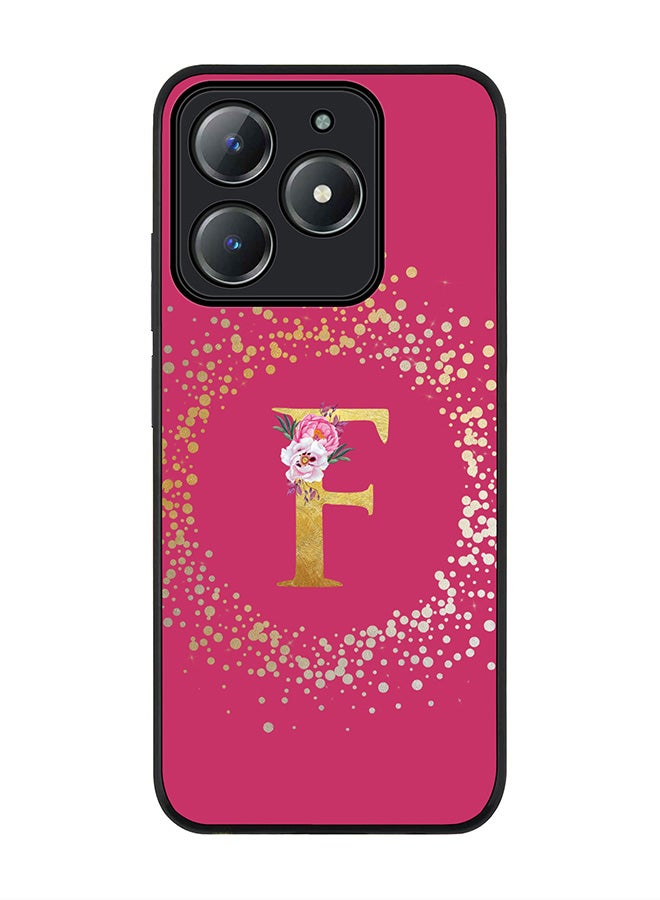 Stylizedd For Realme C63 / Realme C61 4G Case,Slim fit Camera Protection, Shockproof Thin Phone cover  - Custom Monogram Floral - F ( Deep Pink ) - Image 1