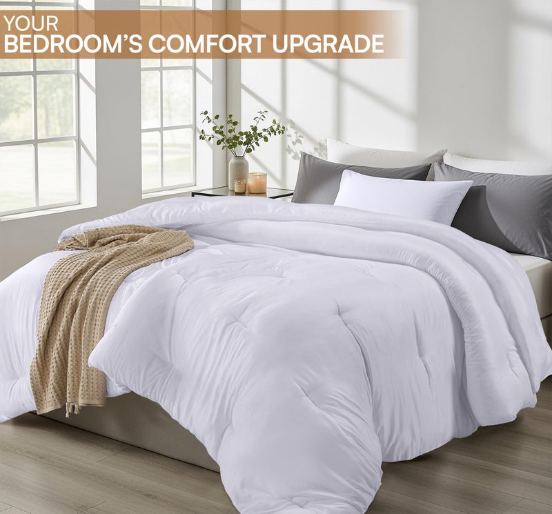 Utopia Bedding Comforters King Size, All Season Duvet Insert, Down Alternative King Comforter with Corner Tabs, Machine Washable Bed Comforter 90 x 102 Inches (White) - Image 3