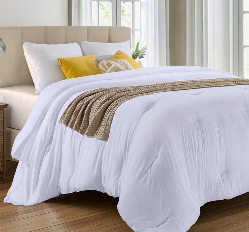 Utopia Bedding Comforters King Size, All Season Duvet Insert, Down Alternative King Comforter with Corner Tabs, Machine Washable Bed Comforter 90 x 102 Inches (White) - Image 1
