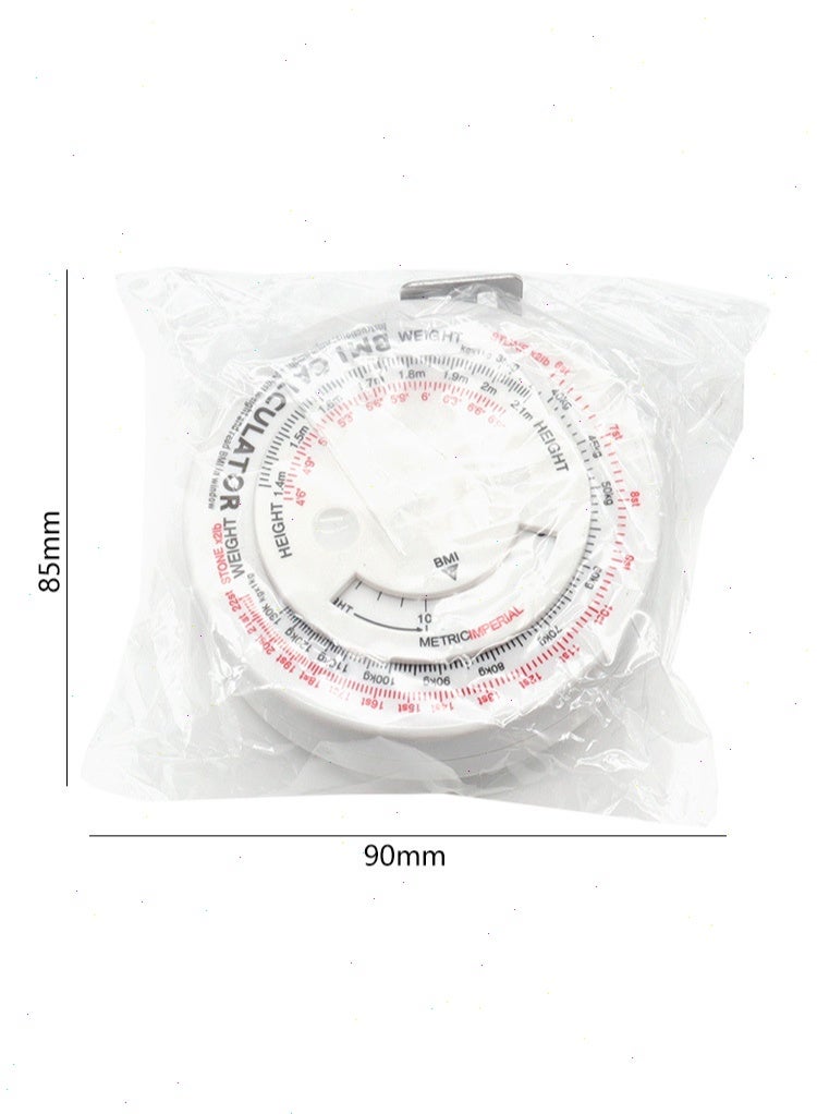 يشارك Bmi Measuring Tape, Bmi Wheel Calculator Body Mass Index Calculator, Body Tape Measure for Body Waist Weight Health Accurate Measurement (White) - Image 3