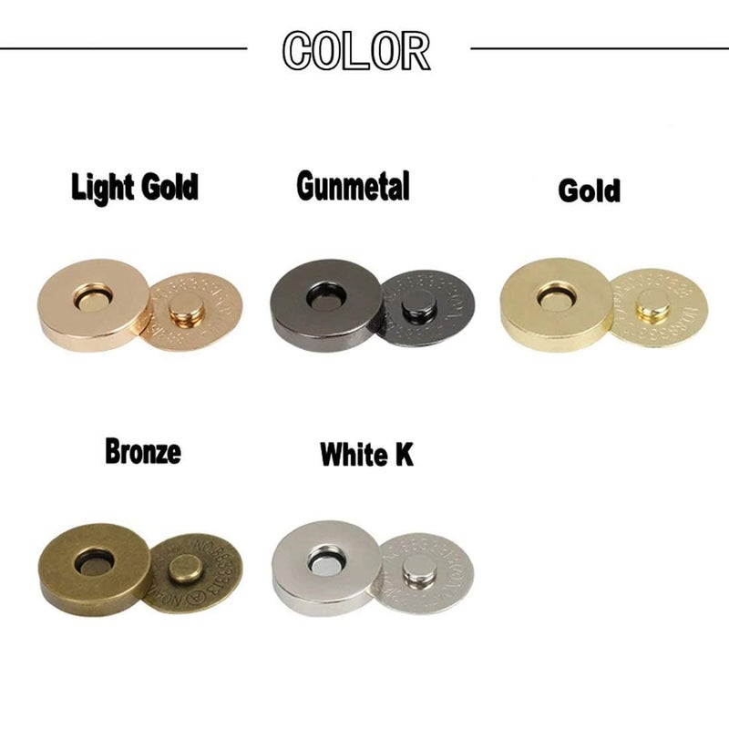DIY Crafts DIY Crafts Pack 2 Pcs, Chrome Silver, Magnetic Snap Fasteners Clasps Buttons Handbag Purse Wallet Craft Bags Parts Accessories Pick Colo (Pack 2 Pcs, Chrome Silver)  - Image 5