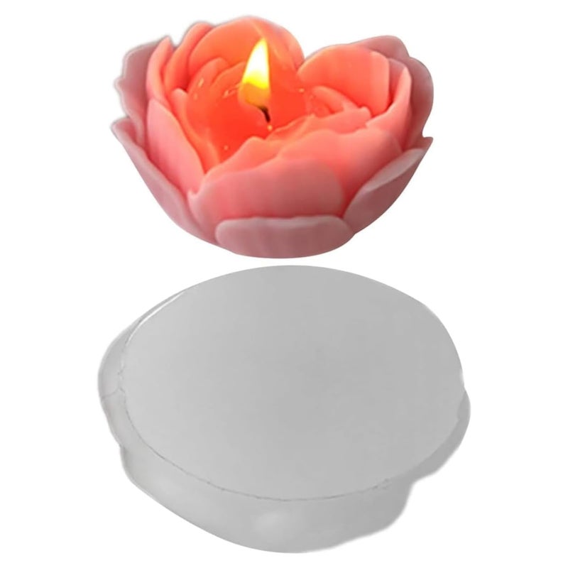 Shoppeecity Flower Candle Mold I 3D Fondant Heart Rose Flower Petal Leaves Shape Silicone Scented Wax Mould I for DIY Handmade Chocolate Ornament Cake Dcor Aromatherapy Soap Resin Art Craft Home Party Decoration Small - Image 1