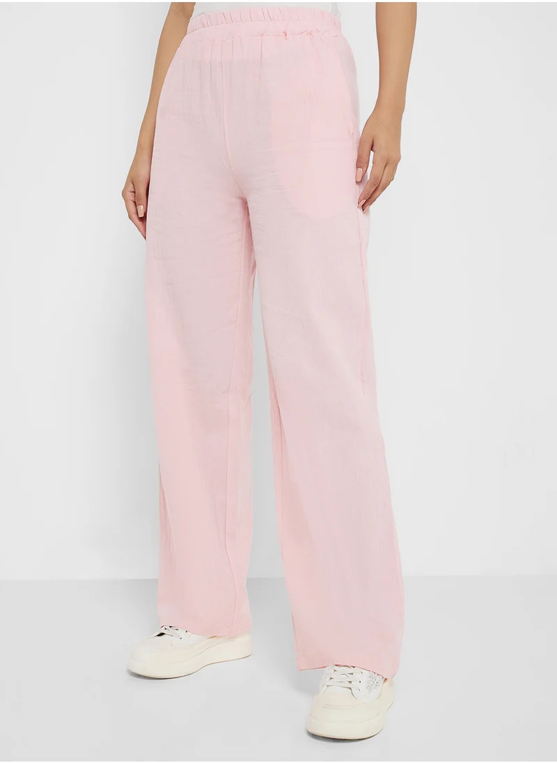 Ginger Cotton Oversize Shirt & Wide Leg Pant Set