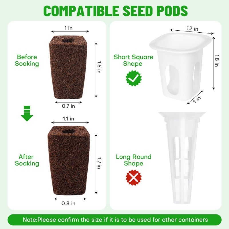 LAPOND 100 Pack Grow Sponges, Replacement Root Growth Sponges Seed Pods,Seed Starter Plugs for Hydroponic Indoor Garden System - Image 2