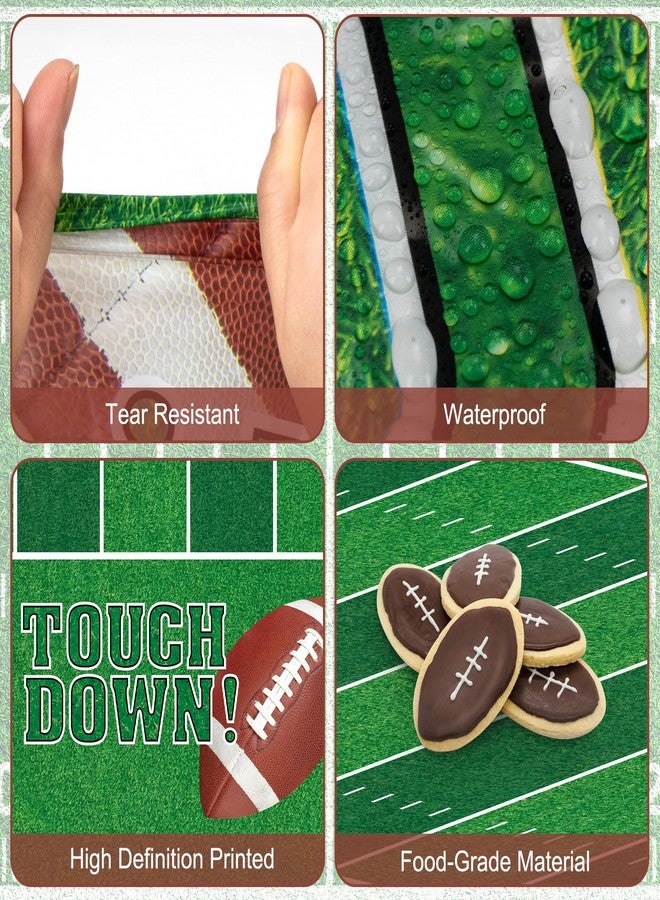 Litmitfu 3 Pcs Football Tablecloth Plastic - Touch Dwon Football Table Cloth, Disposable Rectangle Rugby Sports Table Cover for Football Decorations Party Supplies Game Day Table Decor Favors, 108x54Inch - Image 5