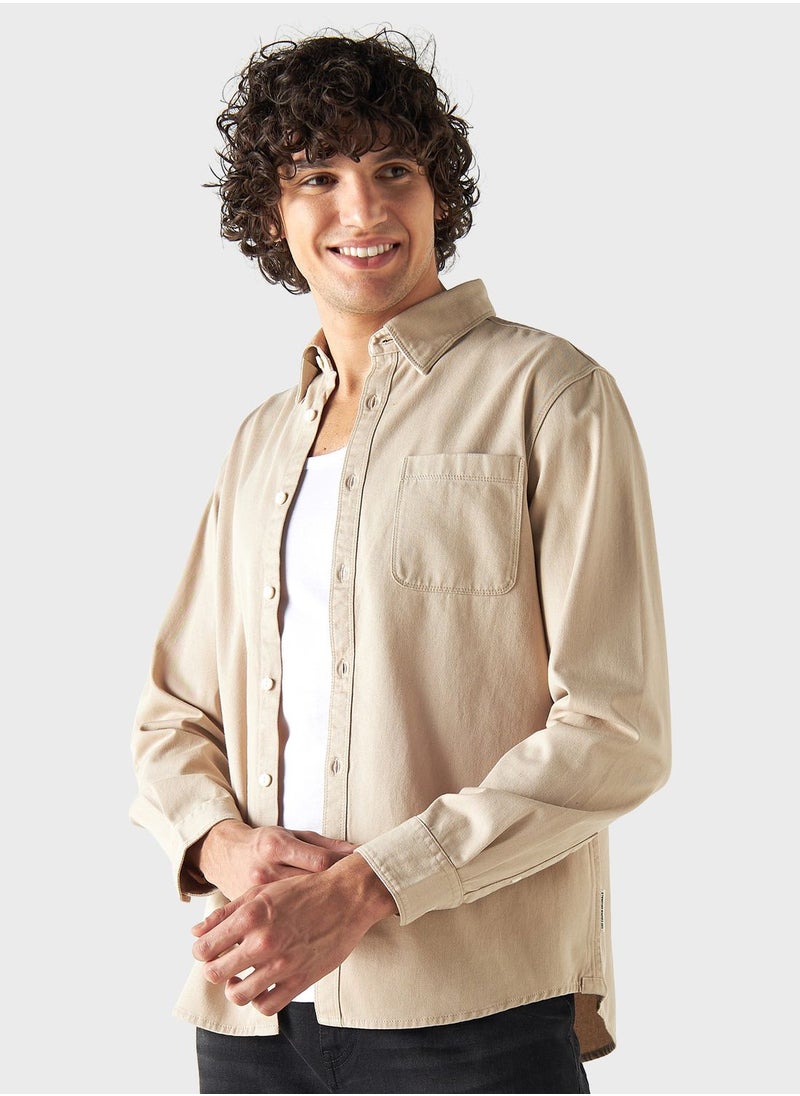Lee Cooper - Regular Fit Solid Shirt With Long Sleeves - Image 1