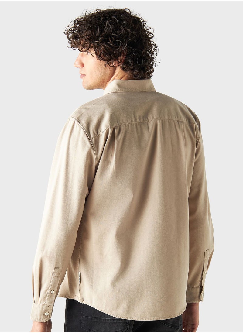 Lee Cooper - Regular Fit Solid Shirt With Long Sleeves - Image 1