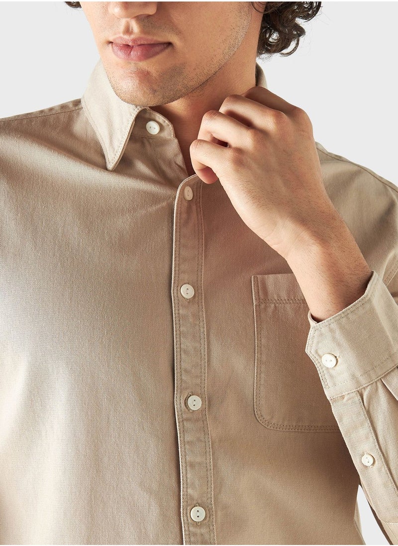 Lee Cooper - Regular Fit Solid Shirt With Long Sleeves - Image 1