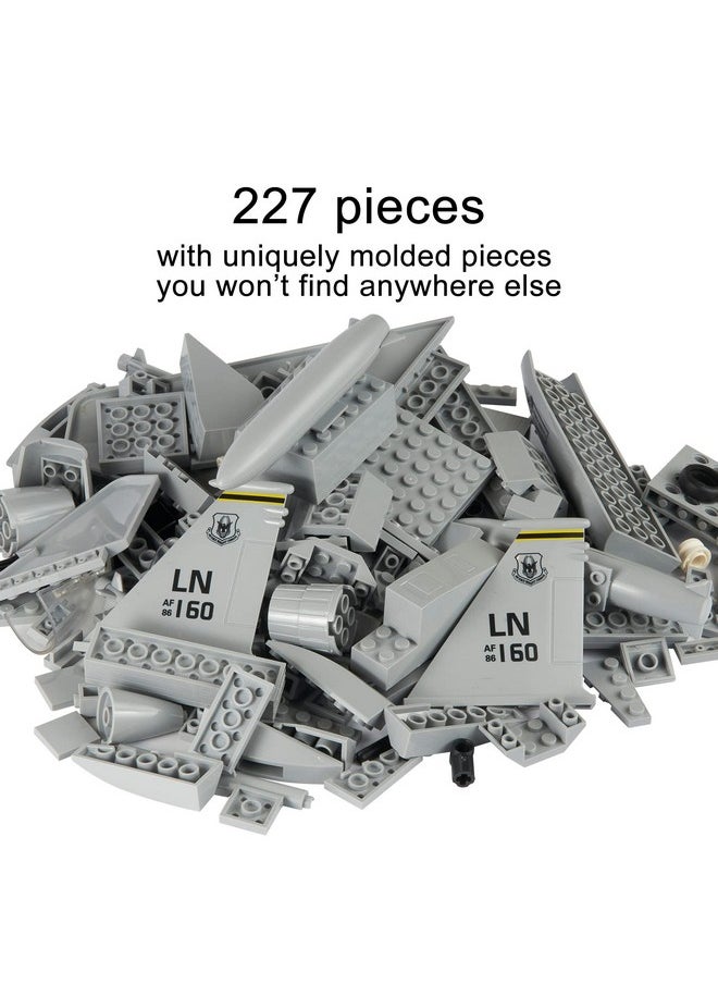 Apostrophe Games - Fighter Jet Building Block Set 227Pcs F15 Eagle Fighter Toy Plane For Kids Older Than 10 And Adults Compatible With All Building Bricks - Image 1