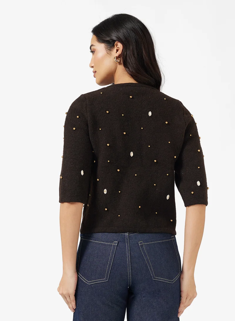 ايلا Embellished Sweater Top