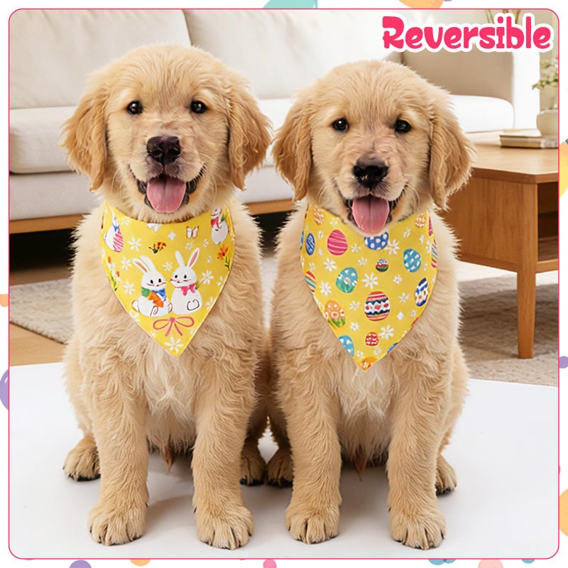 Guiqulai 6 Packs Holiday Dog Bandanas, Valentine's St. Patrick's Easter Independence Day Pet Bandanas New Year Birthday Scarf Adjustable Daily Reversible Festival Triangle Scarves for Dogs Costume - Image 5