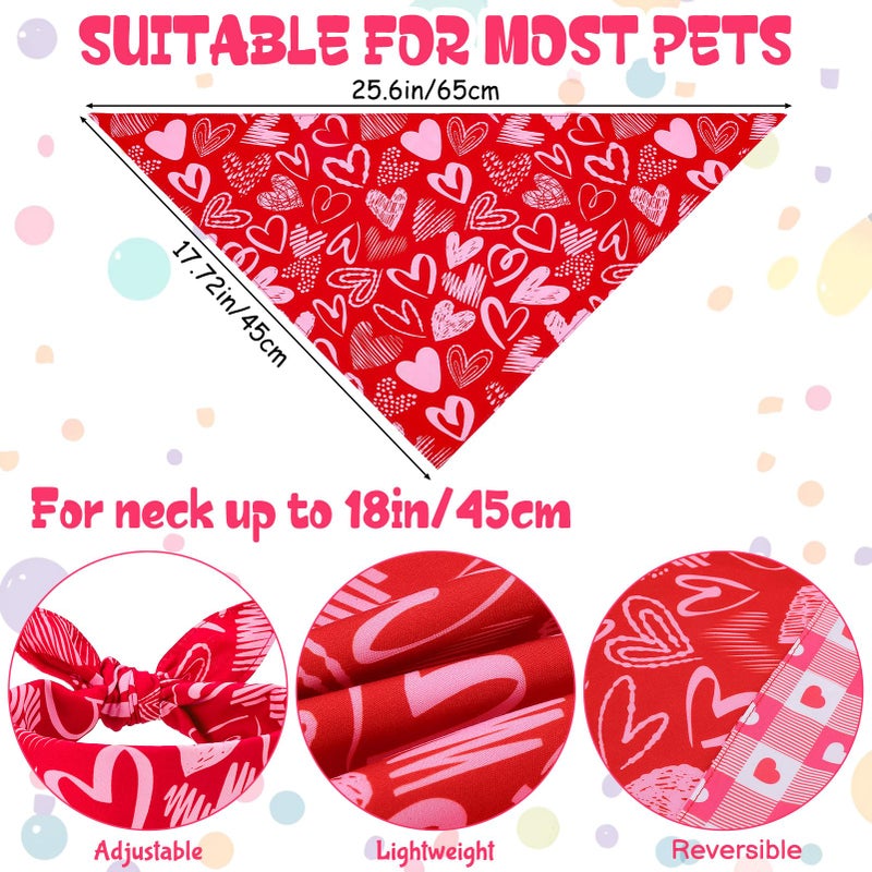 Guiqulai 6 Packs Holiday Dog Bandanas, Valentine's St. Patrick's Easter Independence Day Pet Bandanas New Year Birthday Scarf Adjustable Daily Reversible Festival Triangle Scarves for Dogs Costume - Image 4