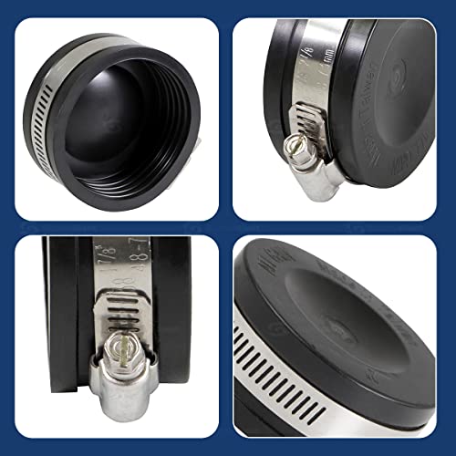 SUPPLYGIANT Supply Giant 3942x2 Flexible Pvc PipeCap with Stainless Steel Clamps 2 inch Black (pack of 2) - Image 4