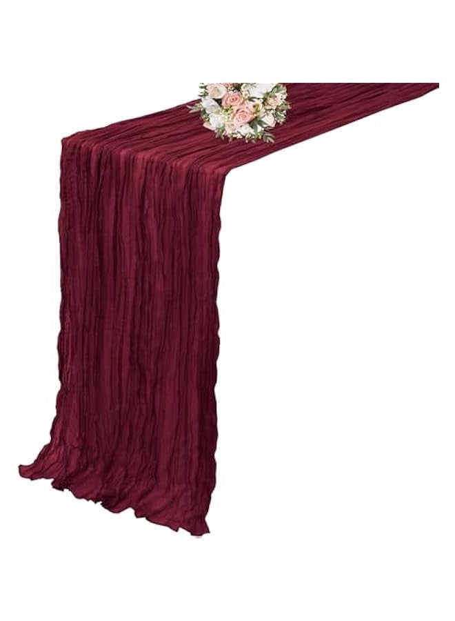 Beauenty Cheesecloth Table Runner 13ft Boho Gauze Cheese Cloth Table Runner for Party Long Rustic Sheer Table Runners for Baby Bridal Shower Holiday Wedding Decro Birthday Party Table Decor 35x157inch - Image 1