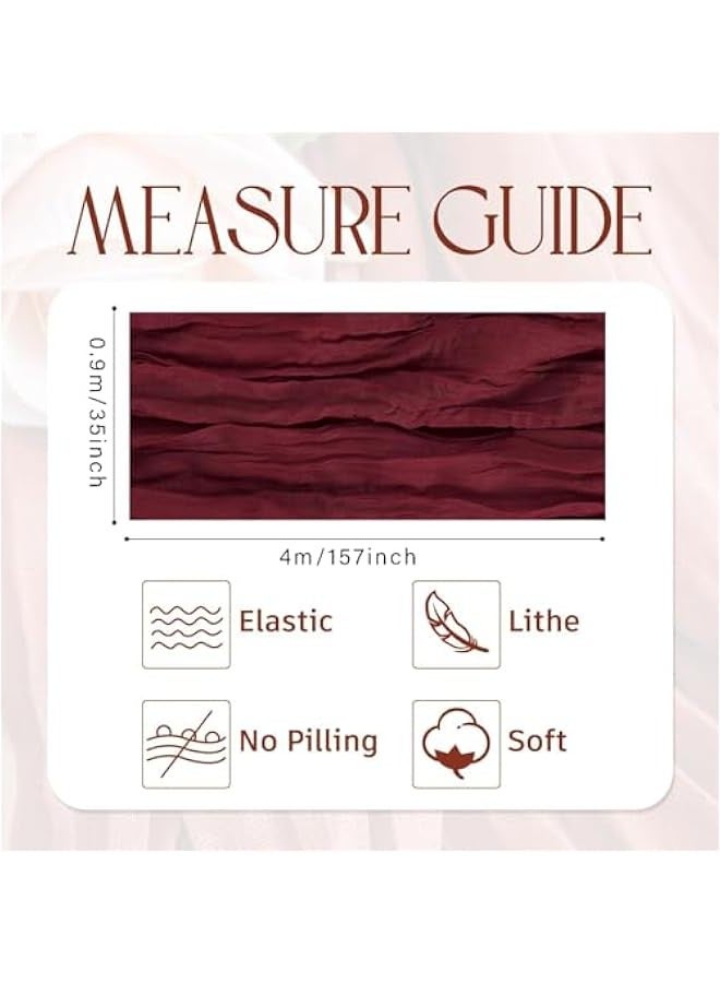 Beauenty Cheesecloth Table Runner 13ft Boho Gauze Cheese Cloth Table Runner for Party Long Rustic Sheer Table Runners for Baby Bridal Shower Holiday Wedding Decro Birthday Party Table Decor 35x157inch - Image 2